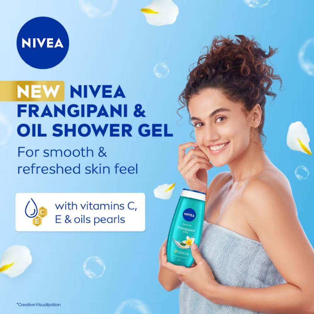 NIVEA Frangipani & care oil Body wash for long-lasting freshness