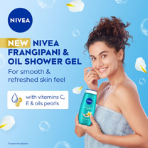 NIVEA Frangipani & care oil Body wash for long-lasting freshness