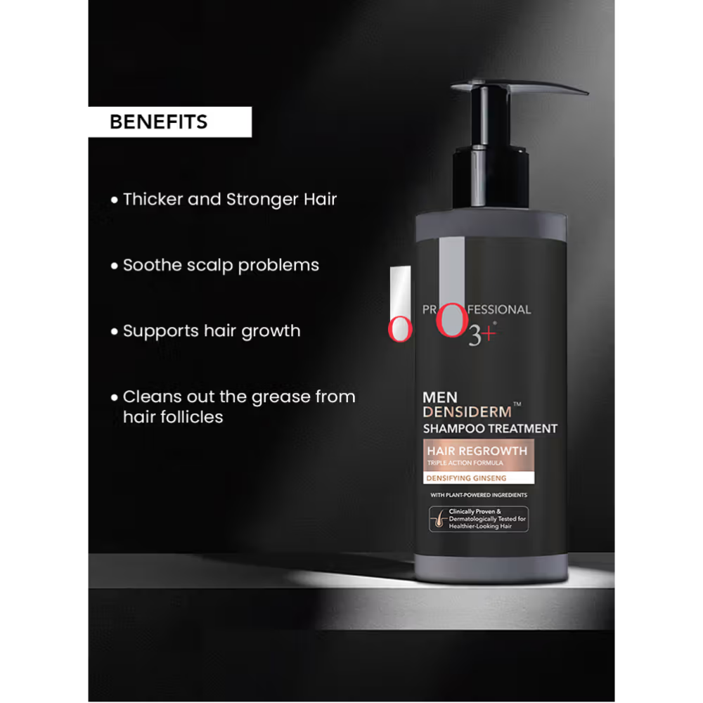 O3+ Men Densiderm Anti Hair Loss Shampoo For Dense Hair & Regrowth