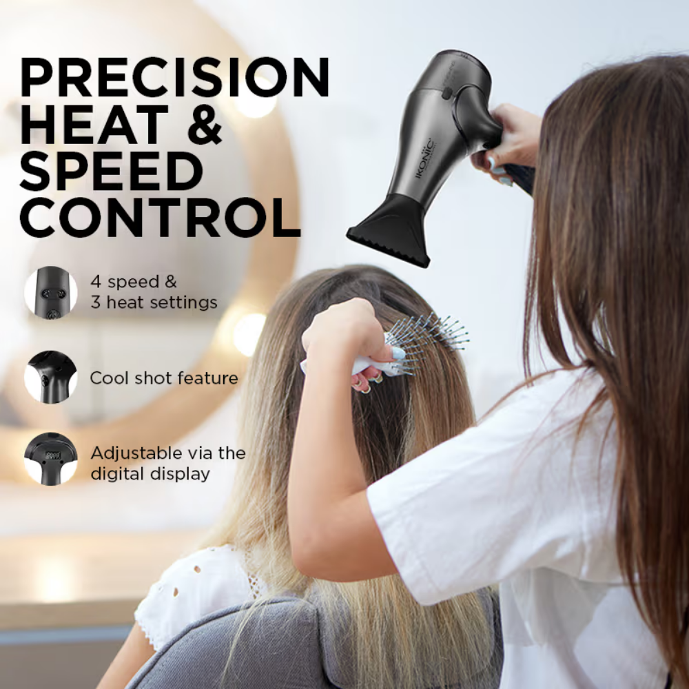 Ikonic Professional Finishing Line Hair Dryer - Grey