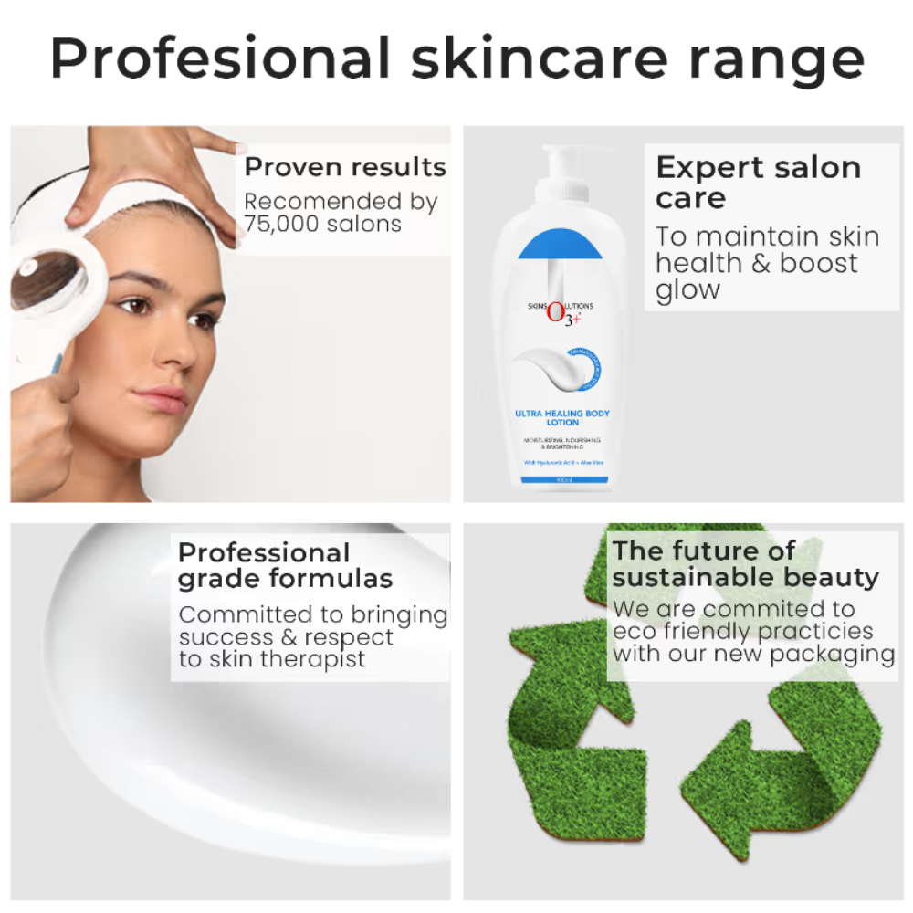O3+ Ultra Healing Brightening Body Lotion Moisturiser With Hyaluronic Acid & Aloe Vera