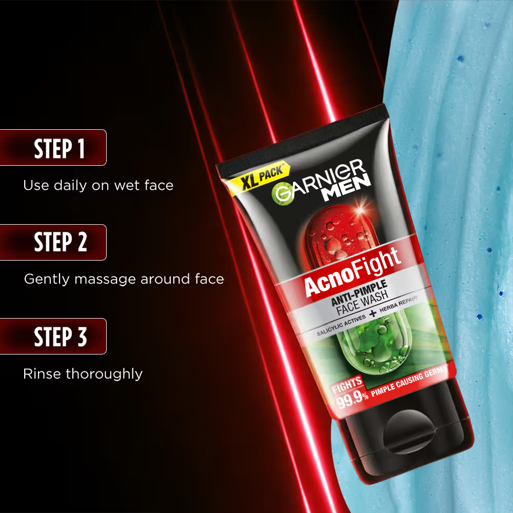 Garnier Men AcnoFight Anti Pimple Face Wash, , Anti Pimple Face Wash with Salicylic Acid