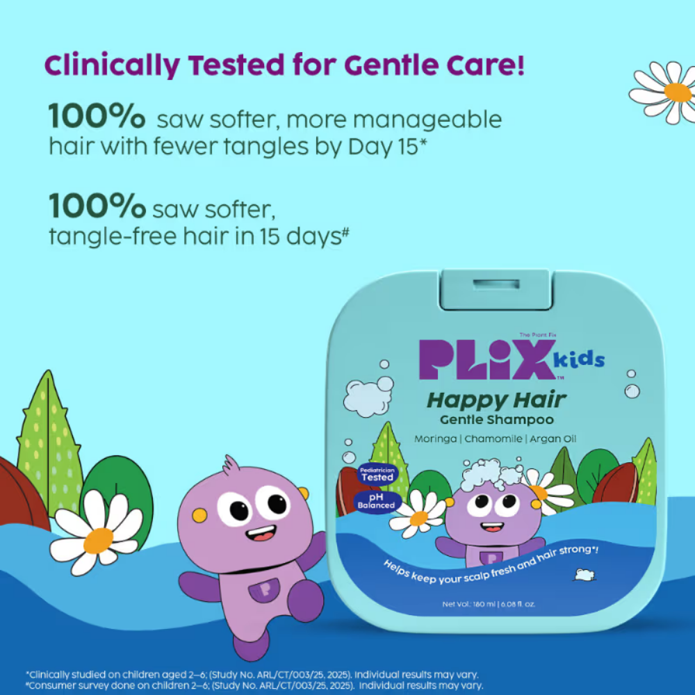 Plix Kids Happy Hair Gentle Shampoo For Gentle Cleansing