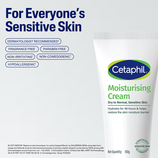 Cetaphil Moisturising Cream for dry to very dry Sensitive skin, Dermatologist Recommended