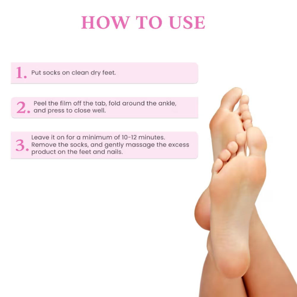 O3+ Professional Pedi Bright Feet Mask Socks - Foot Care Mask for Detan and Deep Moisturisation