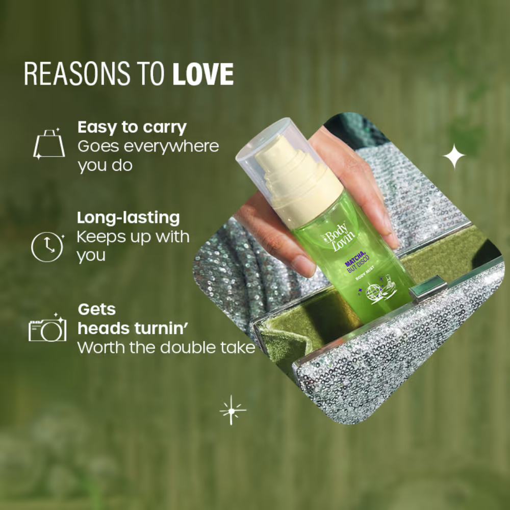 Plum BodyLovin’ Matcha, But Disco Body Mist, Long-Lasting, Lactonic Matcha Fragrance