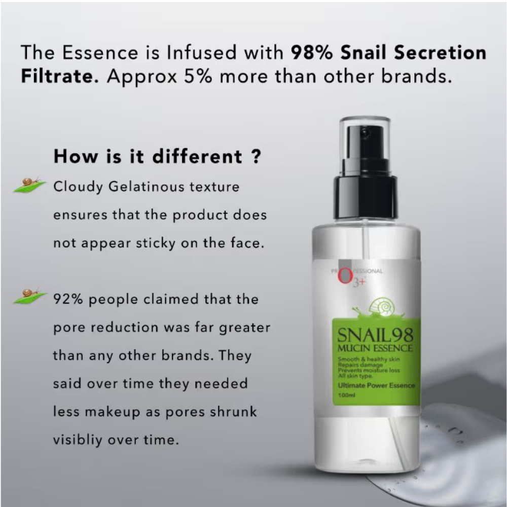 O3+ Snail 98 Mucin Serum With Niacinamide For Deep Hydration, Smooth & Moisturised Skin
