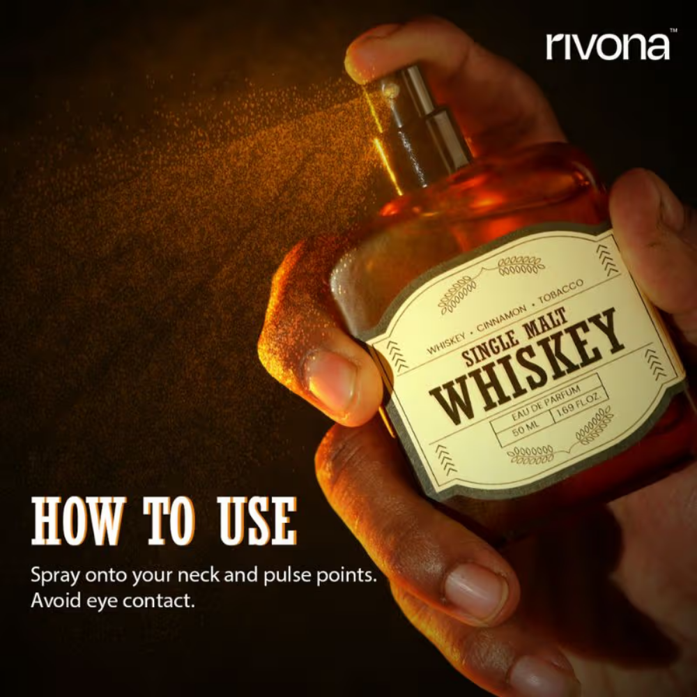 Rivona Naturals Single Malt Whiskey Eau De Parfum For Long Lasting Everday Fragrance