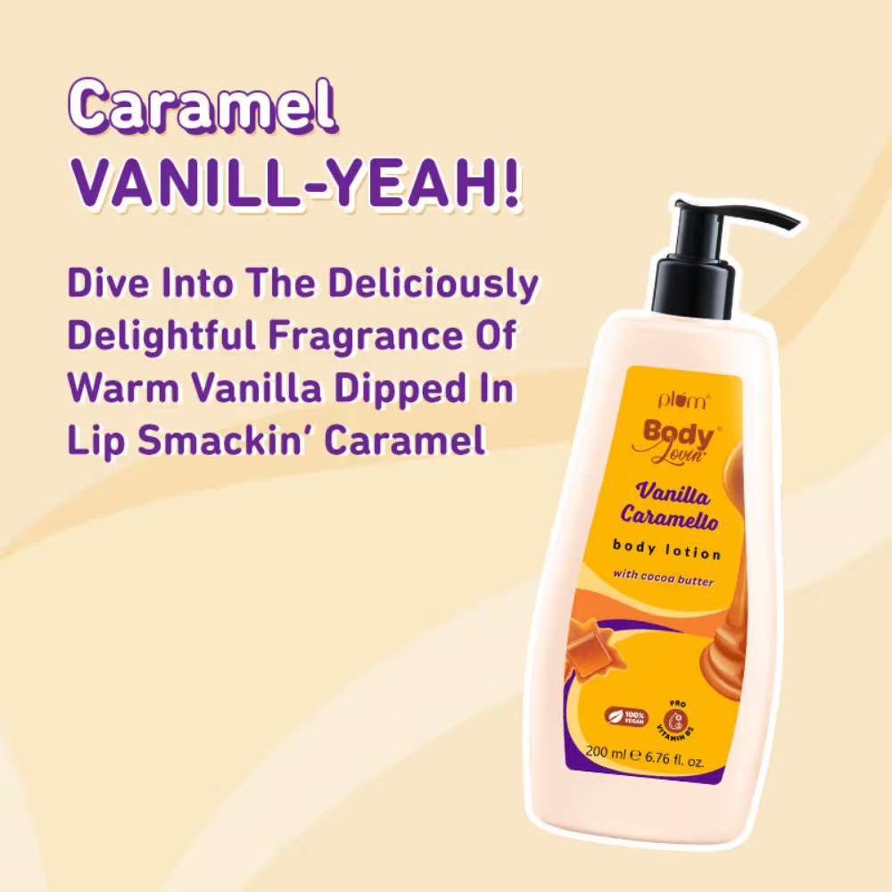Plum BodyLovin Vanilla Caramello Bestselling Body Lotion for Dry, Normal & All Skin type