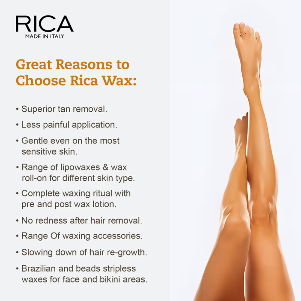 Rica Brazilian Wax with Pre and Post (Cotton Milk Pre and Aloe Vera After Wax Lotion) Combo
