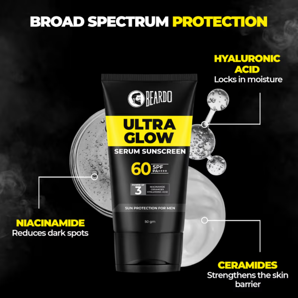 Beardo Ultra Glow Serum Sunscreen with SPF 60 PA++++