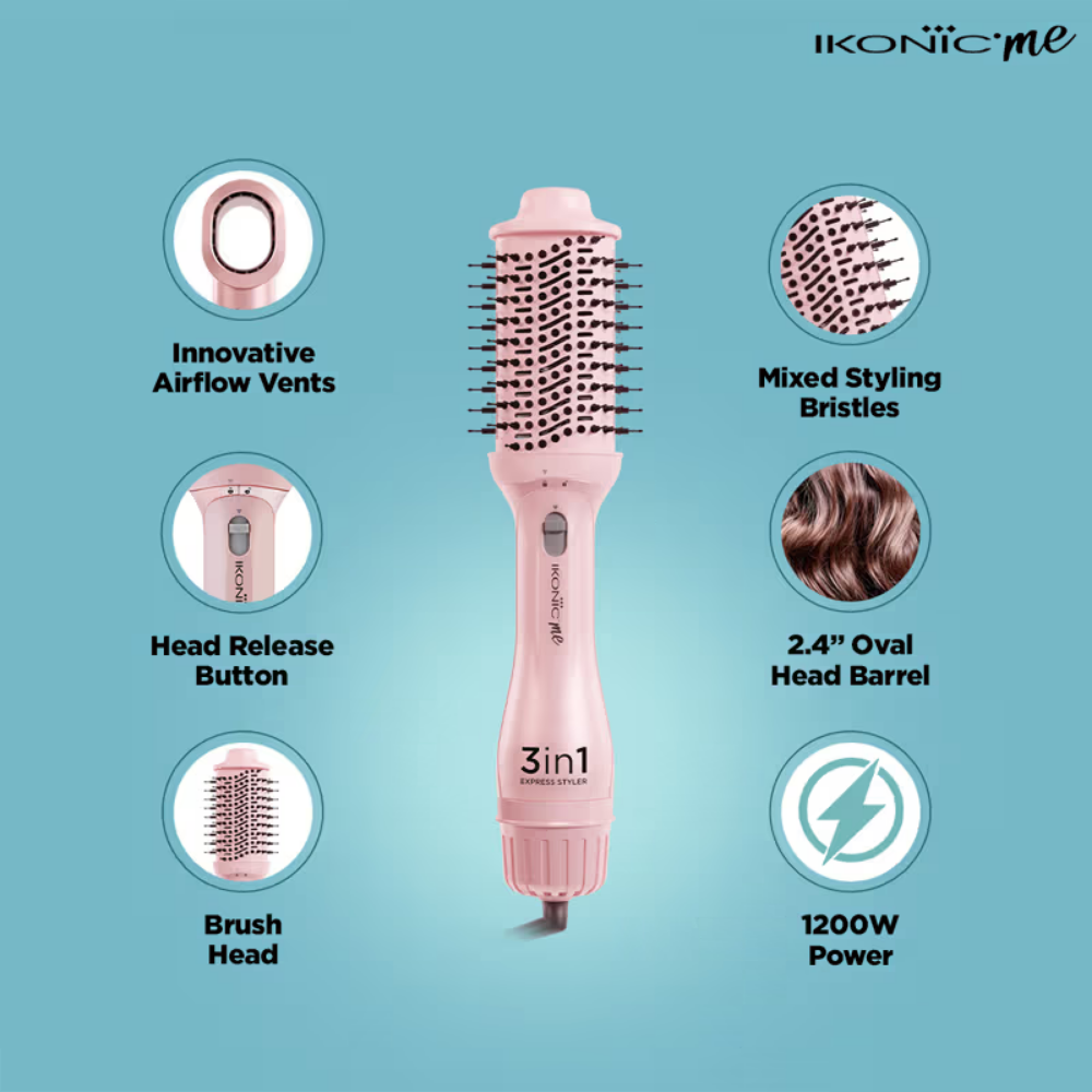 Ikonic Me 3 In 1 Express Styler - Pink