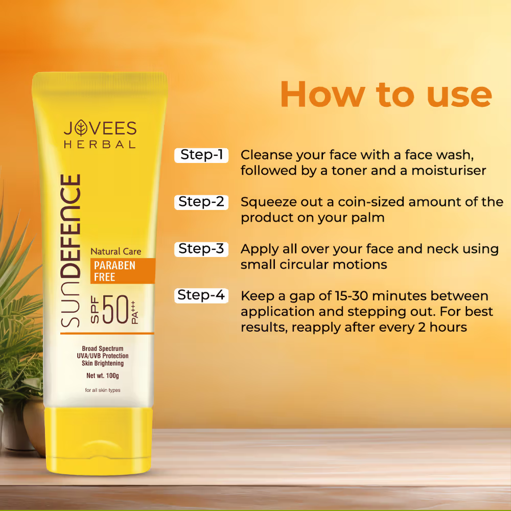 Jovees Herbal Sun Defence Cream SPF 50 PA+++ UVA/UVB Protection For All Skin Types