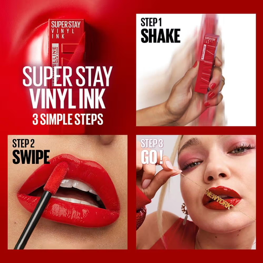 Maybelline New York Super Stay Vinyl Ink Liquid Lipstick, Instant Shine Lasts Up To 16H