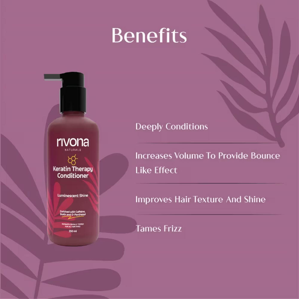 Rivona Naturals Keratin Conditioner For Dry And Frizzy Hair Sulphate And Paraben Free
