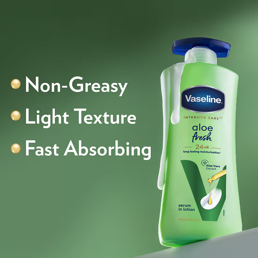 Vaseline Aloe Fresh Body Serum Lotion With Aloe Vera Extract 24H Moisturization