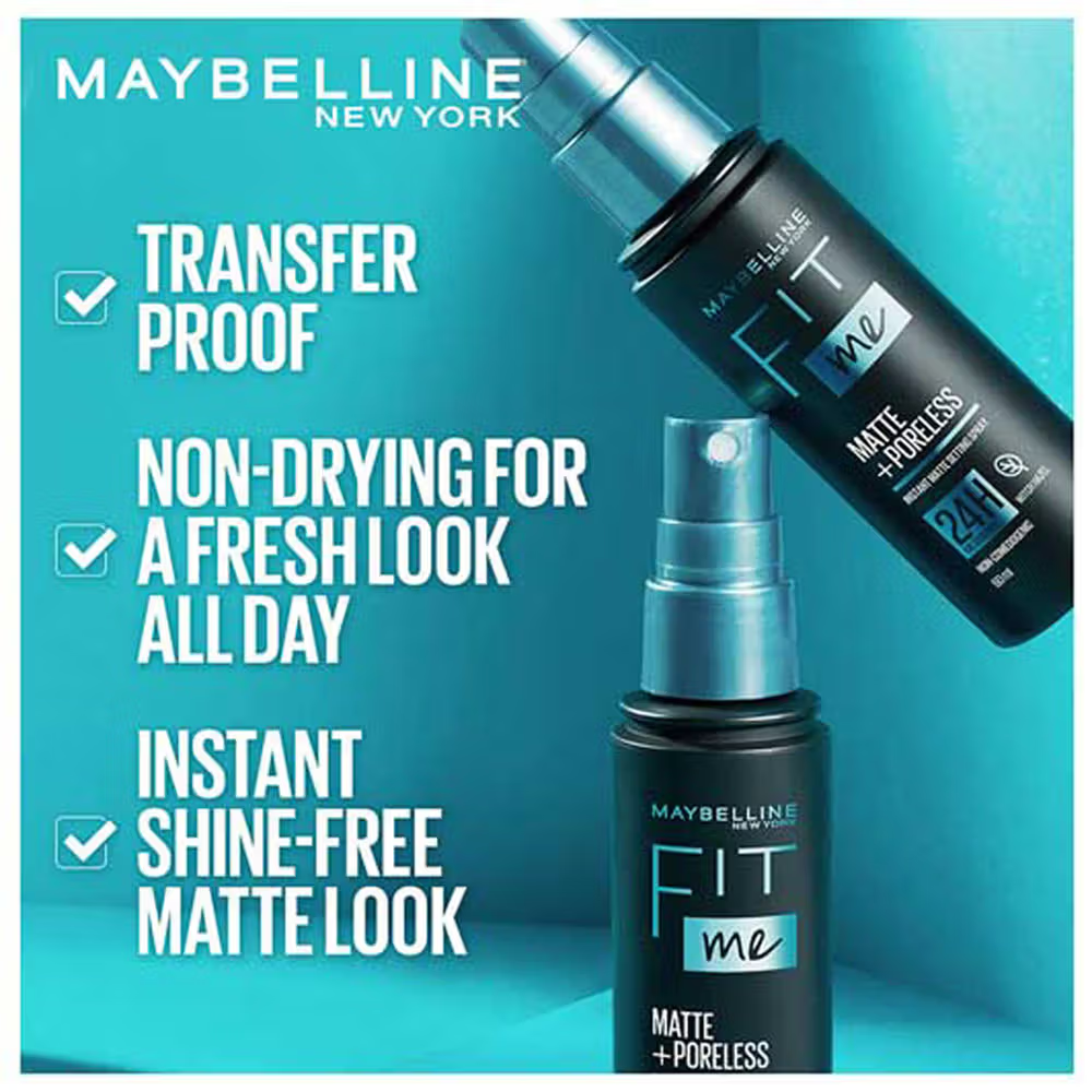 Maybelline New York Fit Me Matte + Poreless Setting Spray Transfer-proof 24HR Oil-control Formula