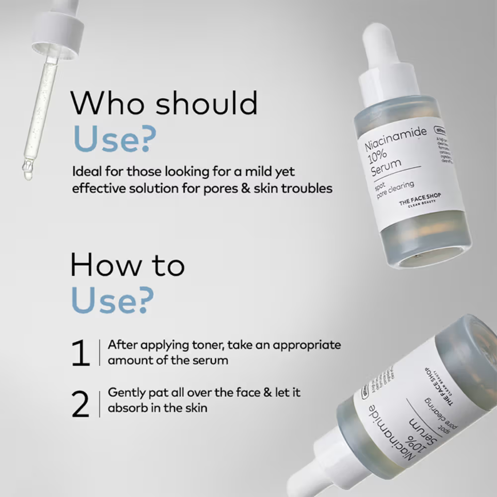 The Face Shop Alltimate Niacinamide 10% Korean Serum - Reduces Oil & Minimizes Pores, for Oily Skin