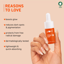 Plum Mandarin & 15% Vitamin C Glow Face Serum Dermat Tested To Fight Dark Spots & Dull Skin