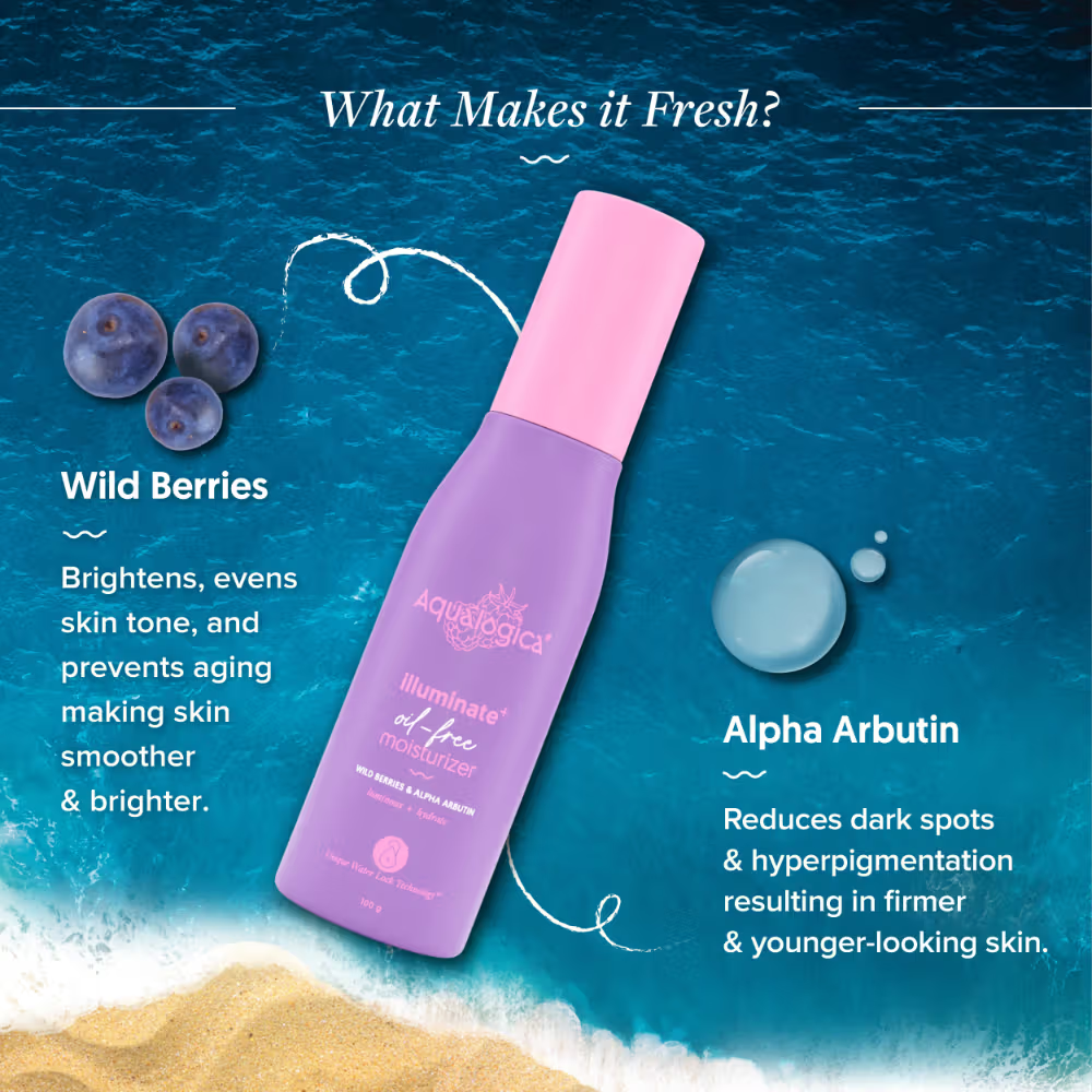 Aqualogica IIIuminate + Oil Free Moisturizer with Wild Berries & Alpha Arbutin