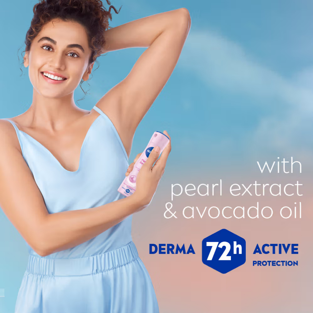NIVEA Deo Pearl & Beauty Extracts & 0% Alcohol, For Smooth Underarms, 48H Freshness and Odour Protection