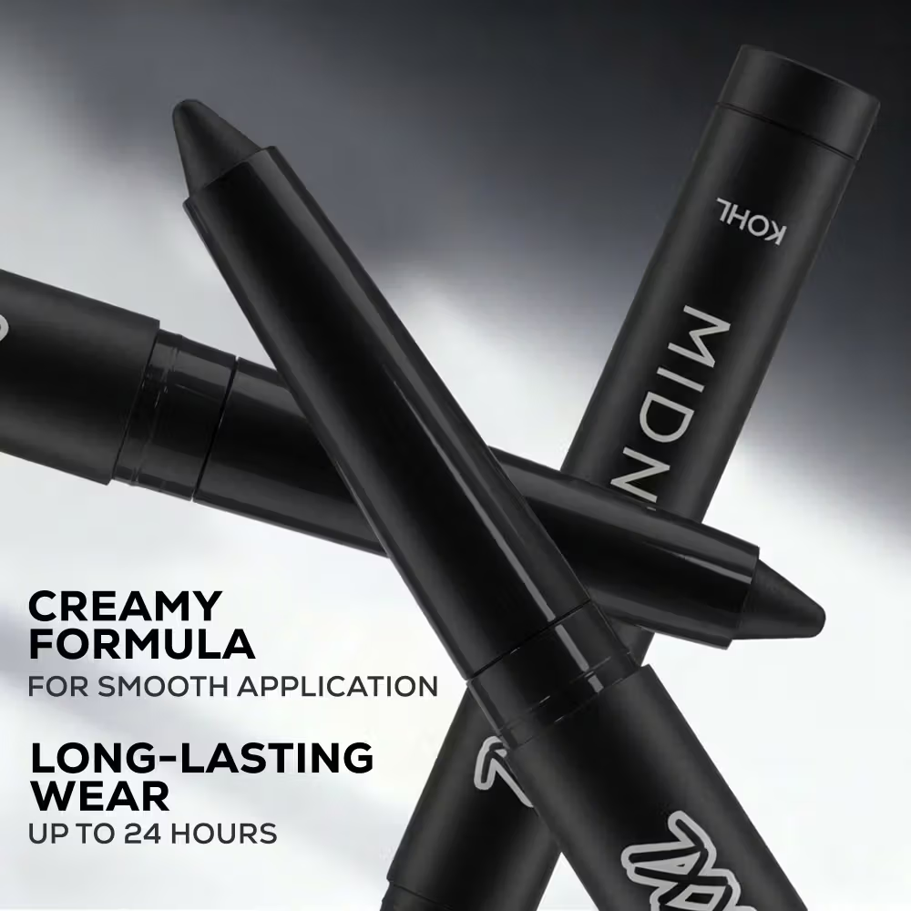 Renee Cosmetics Midnight XXL Waterproof, Smudge-Proof Kohl With Sharpener