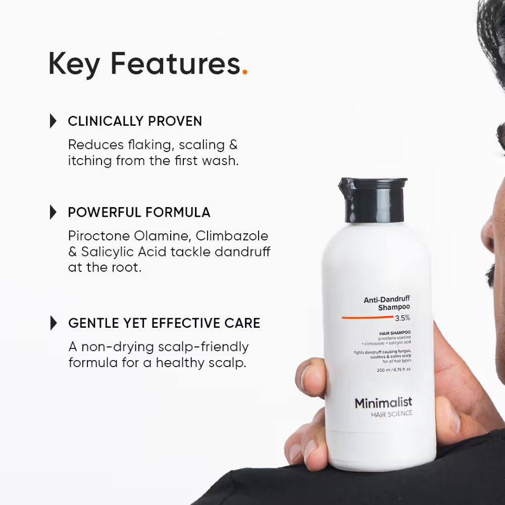 Minimalist Anti-Dandruff Shampoo 3.5% Salicylic Acid For Flaky & Itchy Scalp, Gentle & Sulphate-Free