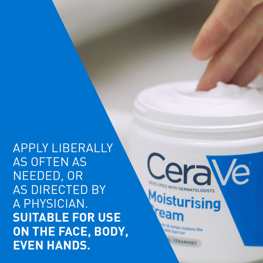 CeraVe Moisturizer For Dry Skin, Barrier Repair Cream with Ceramides, Dermatologist recommended