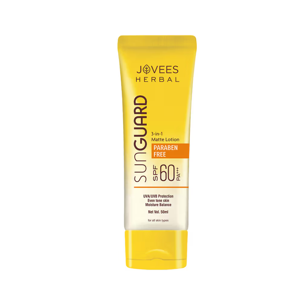 Jovees Herbal Sun Guard Lotion SPF 60 PA+++ 3 In 1 Matte Lotion UVA/UVB Protection Healthy Looking Skin