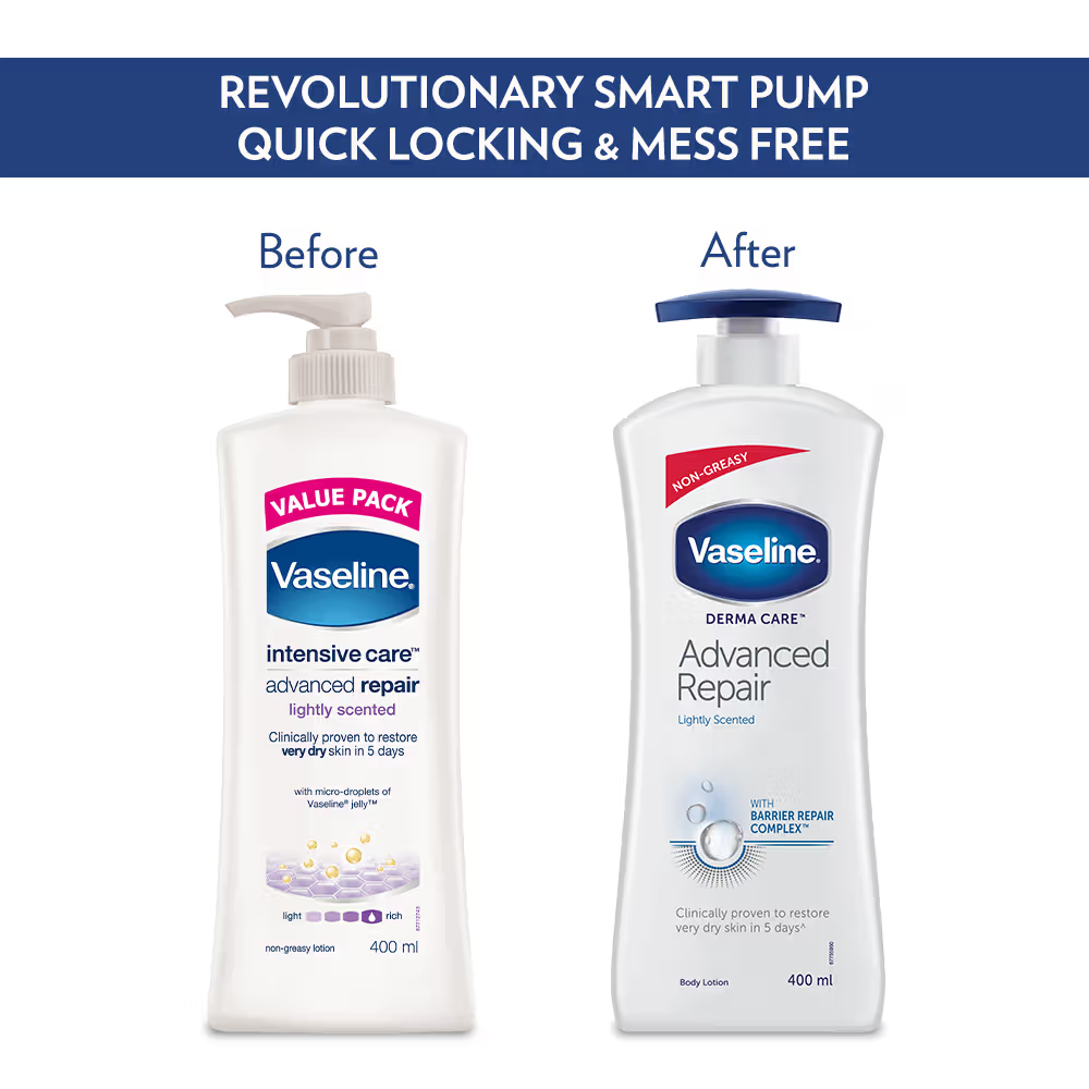 Vaseline Derma Care Advanced Repair Body Lotion Visibly Reduces Dryness in 24HRS
