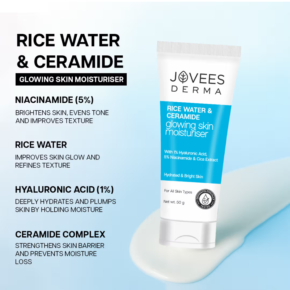 Jovees Derma Rice Water & Ceramides Glowing Skin Moisturizer