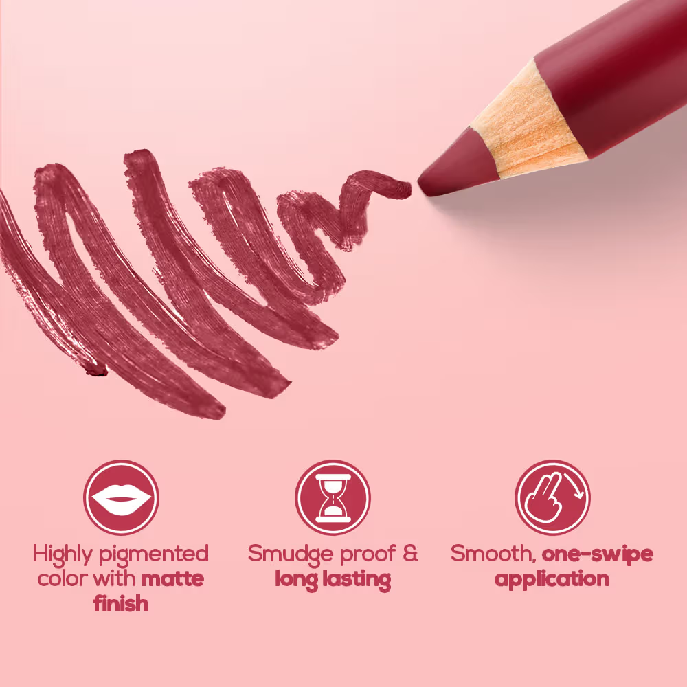 RENEE Ultra Define Matte Lip Liner, Long Lasting, Smudge Proof, Full Coverage, High Pigment