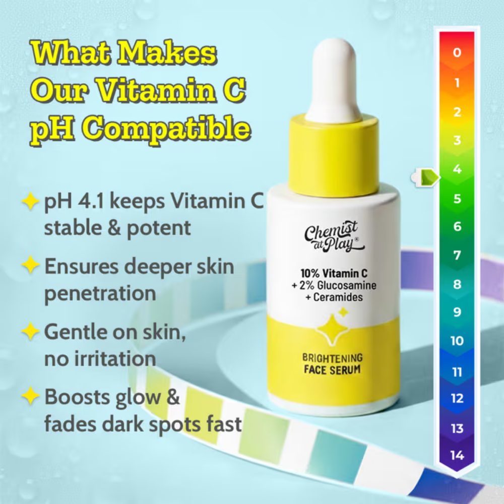 Chemist At Play 10% Vitamin C Face Serum |Brightens Skin |Treats Dark Spots & Hyperpigmentation