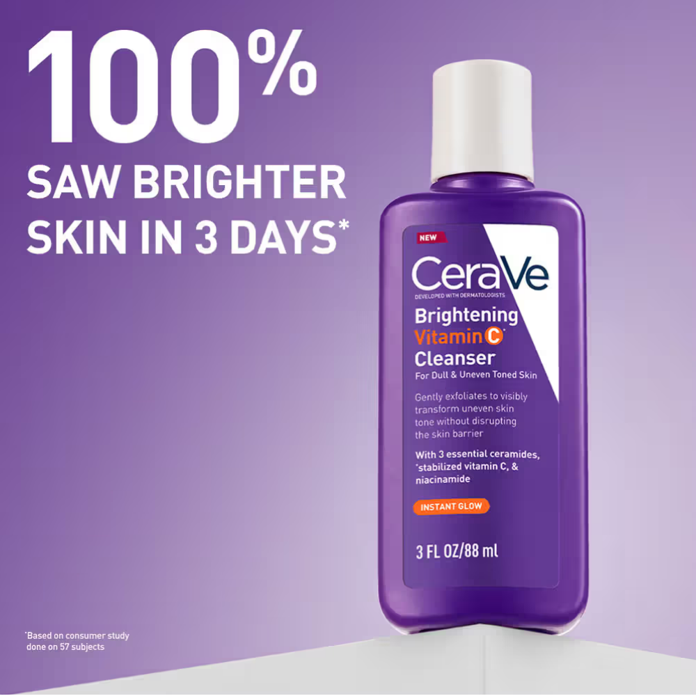 CeraVe Brightening Vitamin C Face Wash For Dull & Uneven Skin