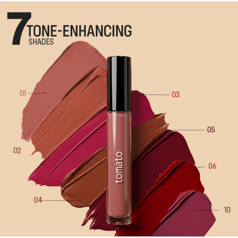 Flicka Tomato Liquid Lipstick Rich Matte Long Lasting Intense Pigment Smudgeproof