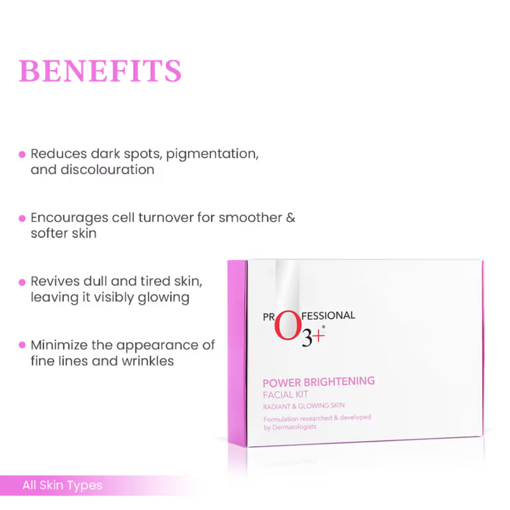 O3+ Power Brightening Facial Kit with Green Tea & Niacinamide | For All Skin Types