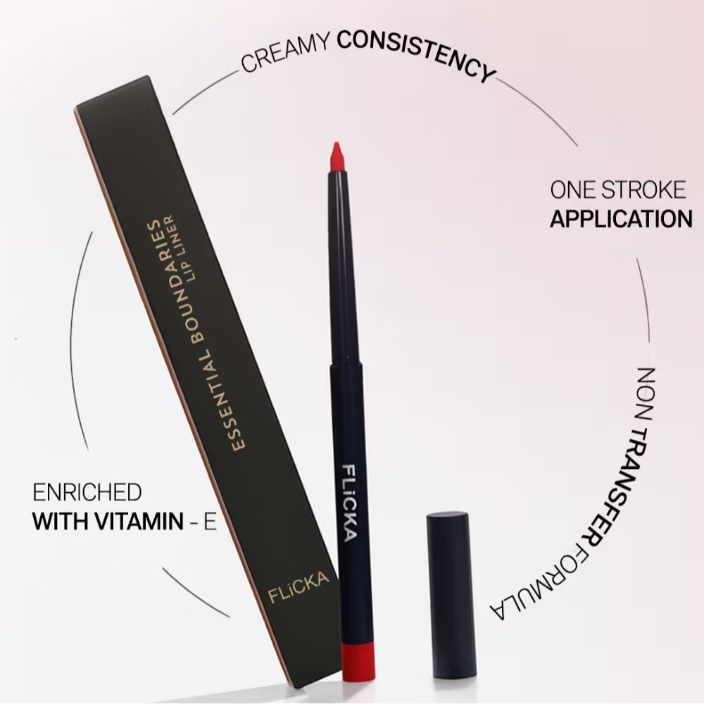Flicka Essential Boundaries Lip Liner Cream Formula Matte Finish Waterproof Smudgeproof