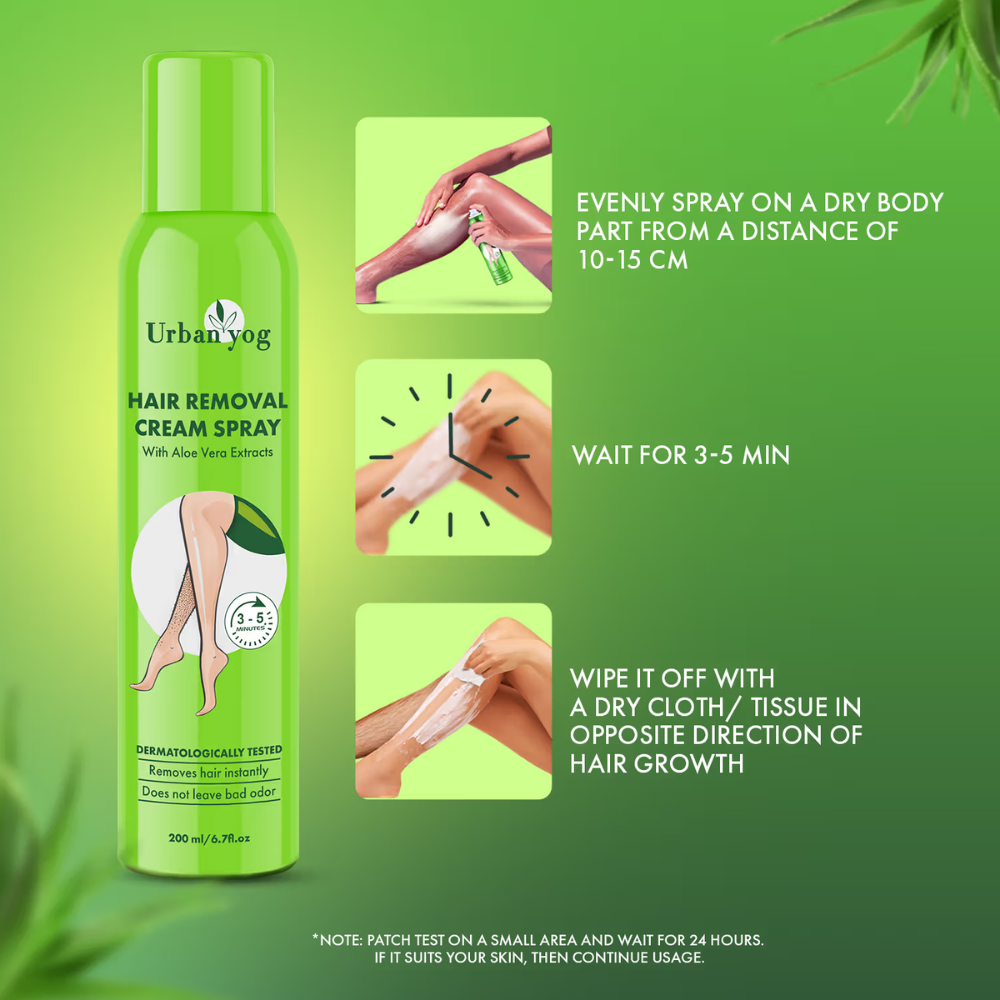 UrbanYog Hair Removal Cream Spray With Aloe Vera Extracts