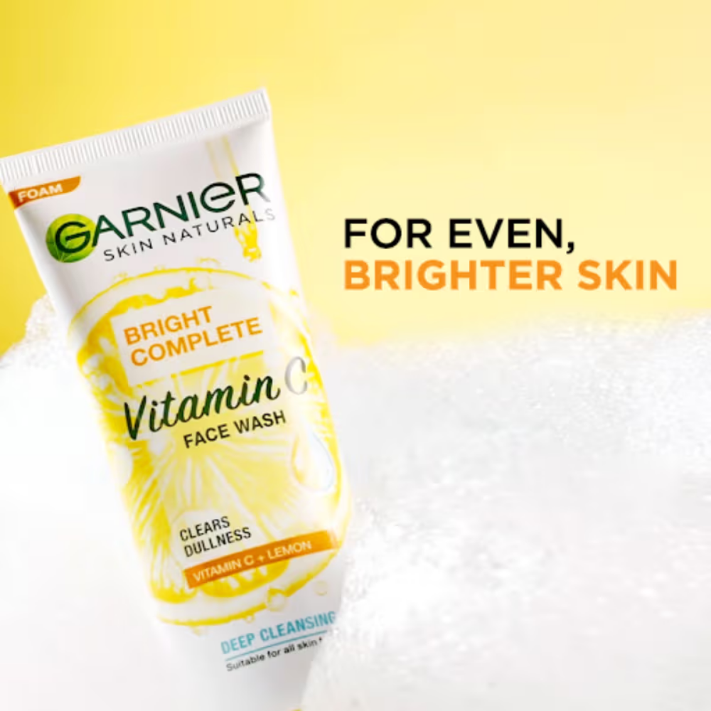 Garnier Vitamin C Face Wash for Brighter Skin Cleanses Skin & Removes Impurities