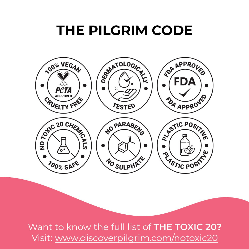 Pilgrim Squalane Lip Balm (Strawberry) for women & men | Lip Balm for dark lips | Lip Balm with Shea & Cocoa Butter for soft lips