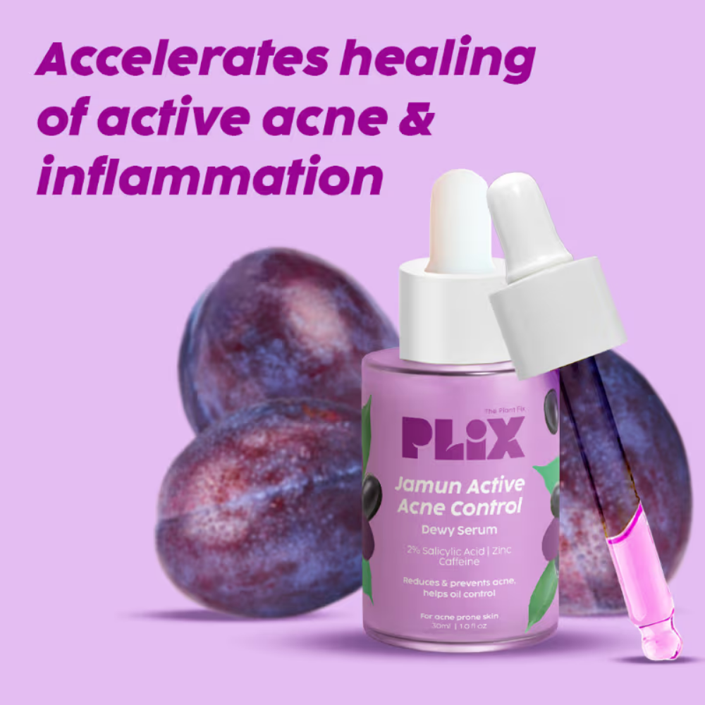PLIX 2% Salicylic Acid Jamun Active Acne Control Dewy Serum for Active Acne & Dark Spot Reduction
