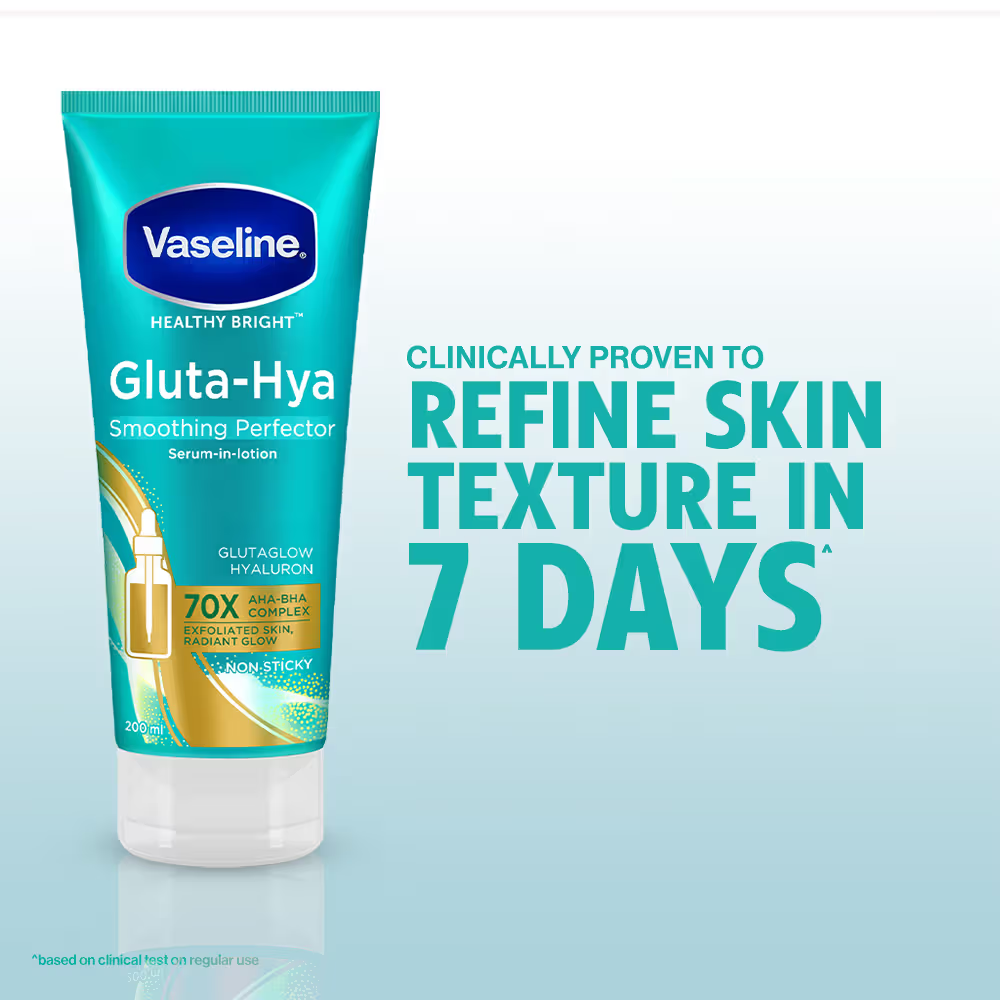 Vaseline Gluta-Hya AHA + BHA Body Lotion for Strawberry Skin Smoothens Bumpy Skin