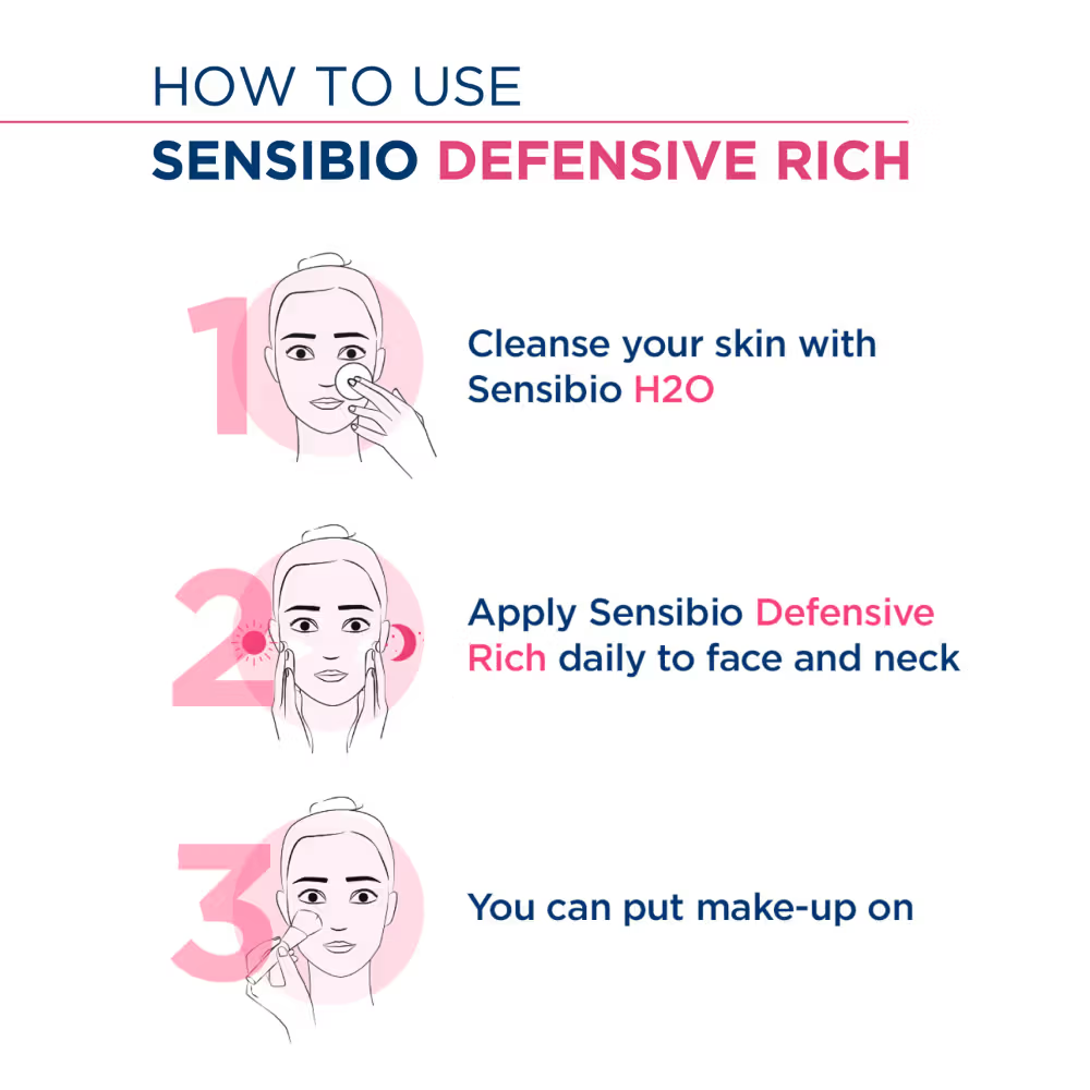 Bioderma Sensibio Defensive Rich Soothing 12hr Moisturizer With Vitamin E - Sensitive Skin