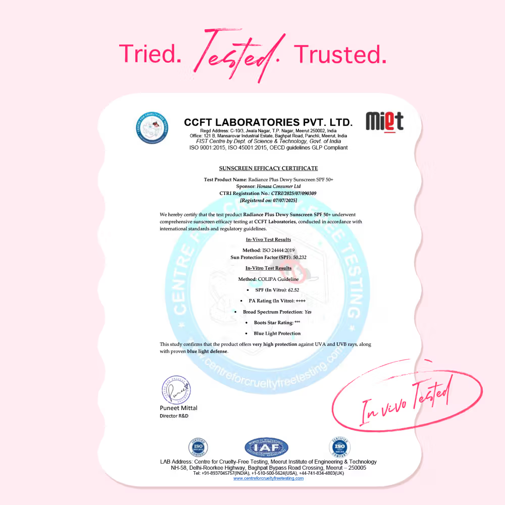 Aqualogica Radiance+ SPF 50+ PA++++, Watermelon, Niacinamide, APF, In-Vivo Tested