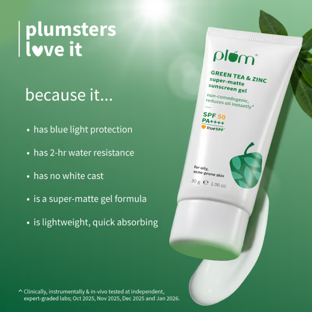 Plum Green Tea & Zinc Super-Matte Sunscreen Gel SPF 50 PA ++++