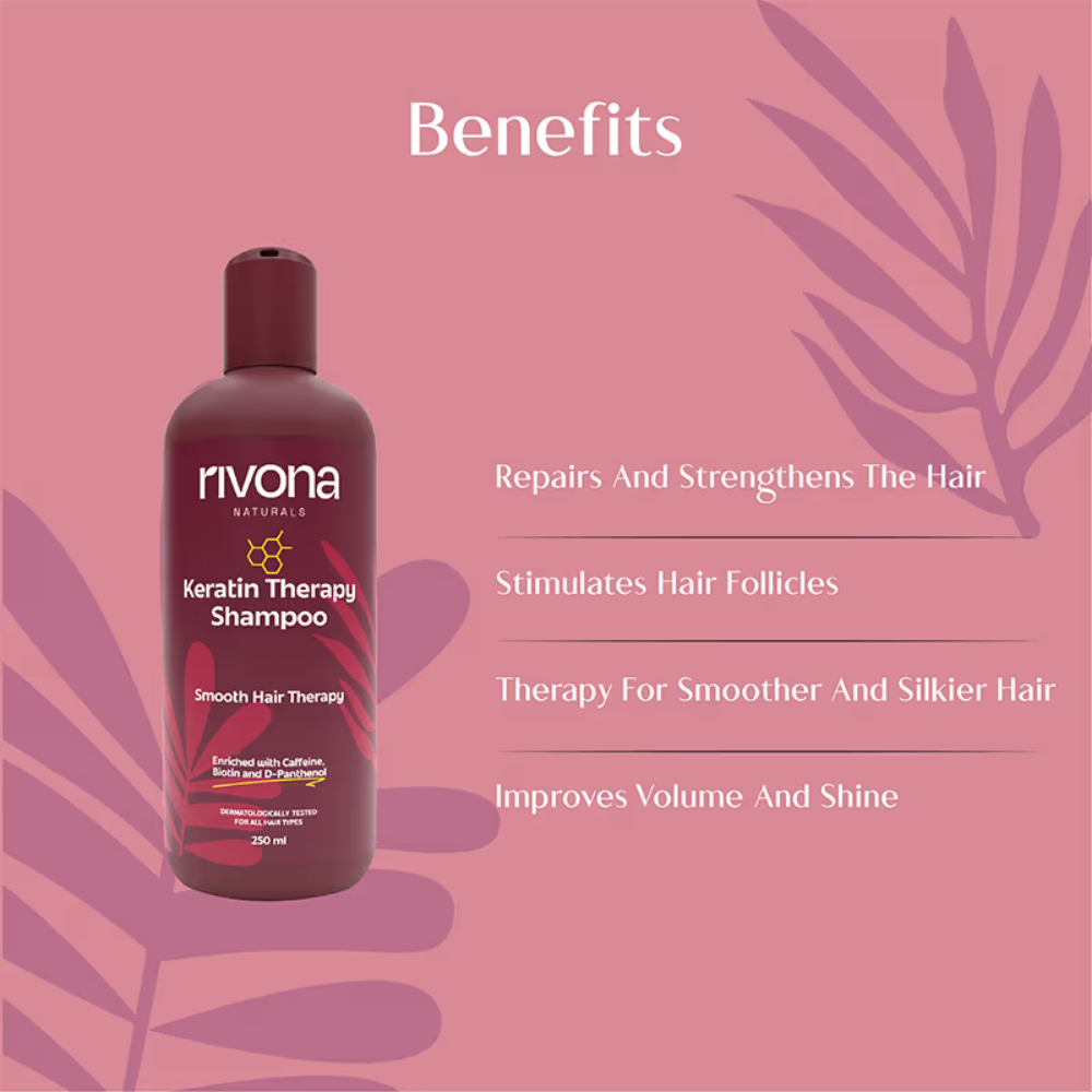 Rivona Naturals Keratin Shampoo For Dry And Frizzy Hair - Sulphate And Paraben Free