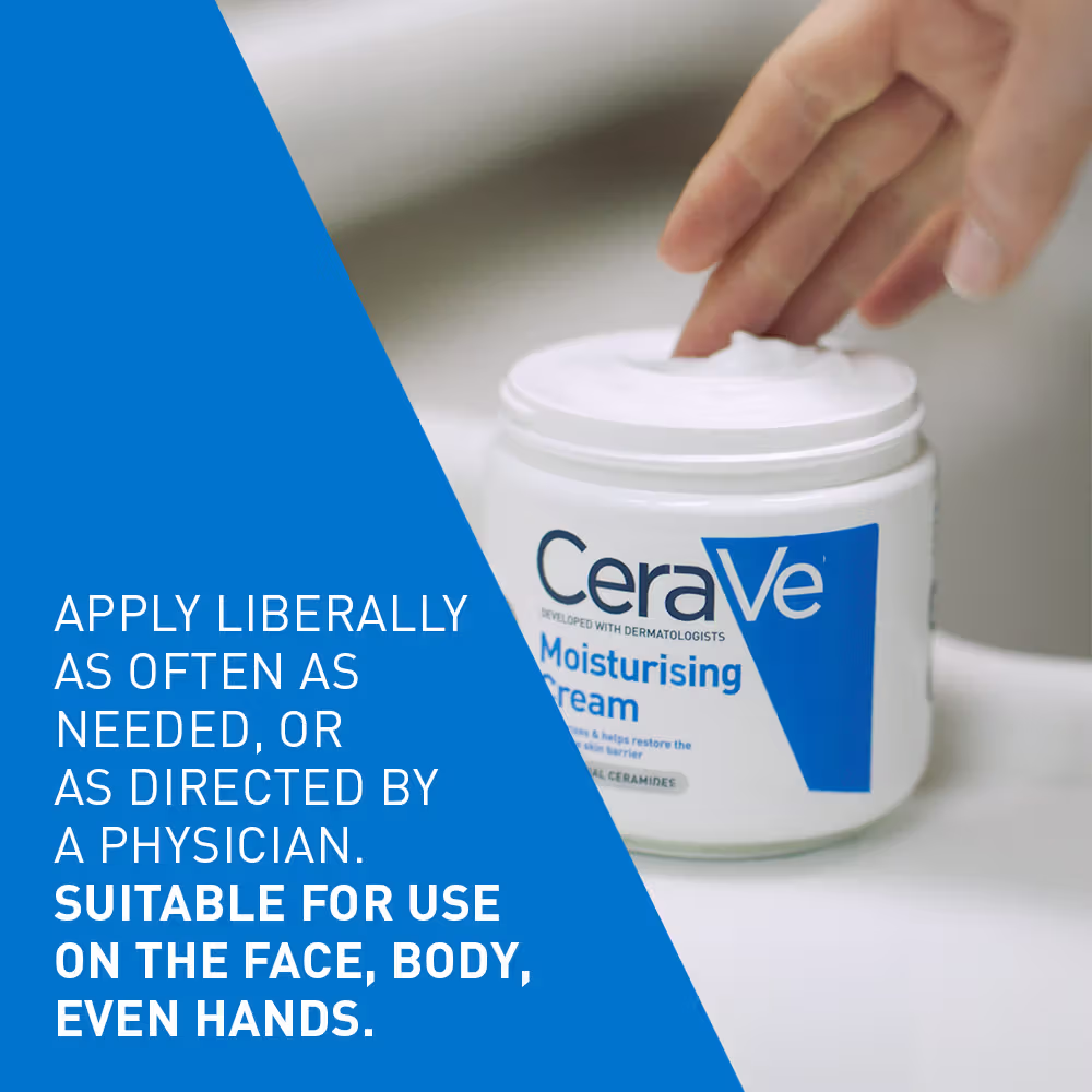 CeraVe Moisturizer For Dry Skin, Barrier Repair Cream with Ceramides, Dermatologist recommended