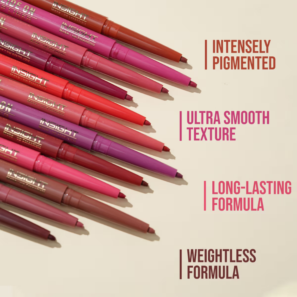 Insight Cosmetics Glide On Lip Liner, Intense Pigment, Long Wear Matte Lip Formula
