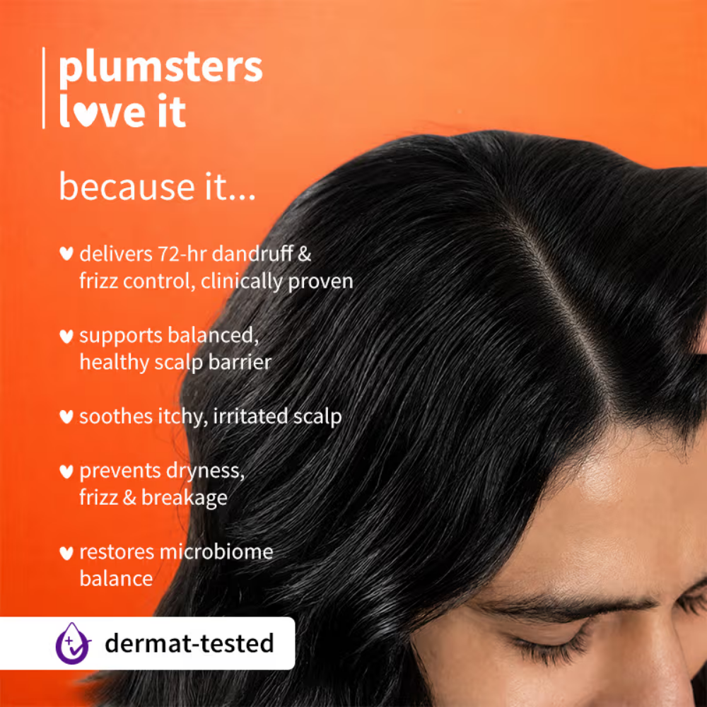 Plum Anti-Dandruff Shampoo with Volcanic Minerals 0.5% Salicylic Acid, 72hr Dandruff & Frizz Control