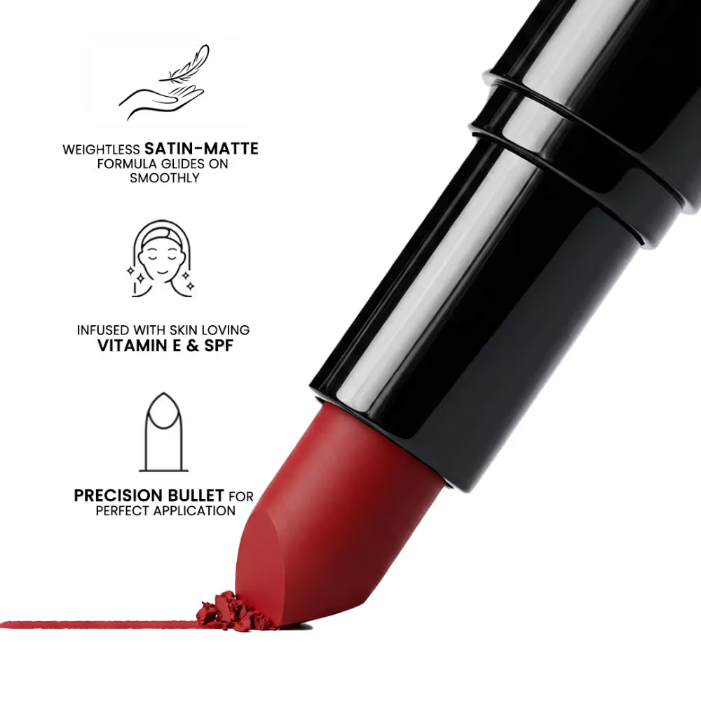 Flicka Tomato Bullet Lipstick Long Lasting Lightweight Intense Pigment Rich Matte Finish